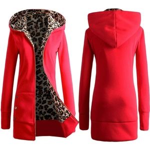 Women's Casual Thick Long Sleeve Zipper Hooded